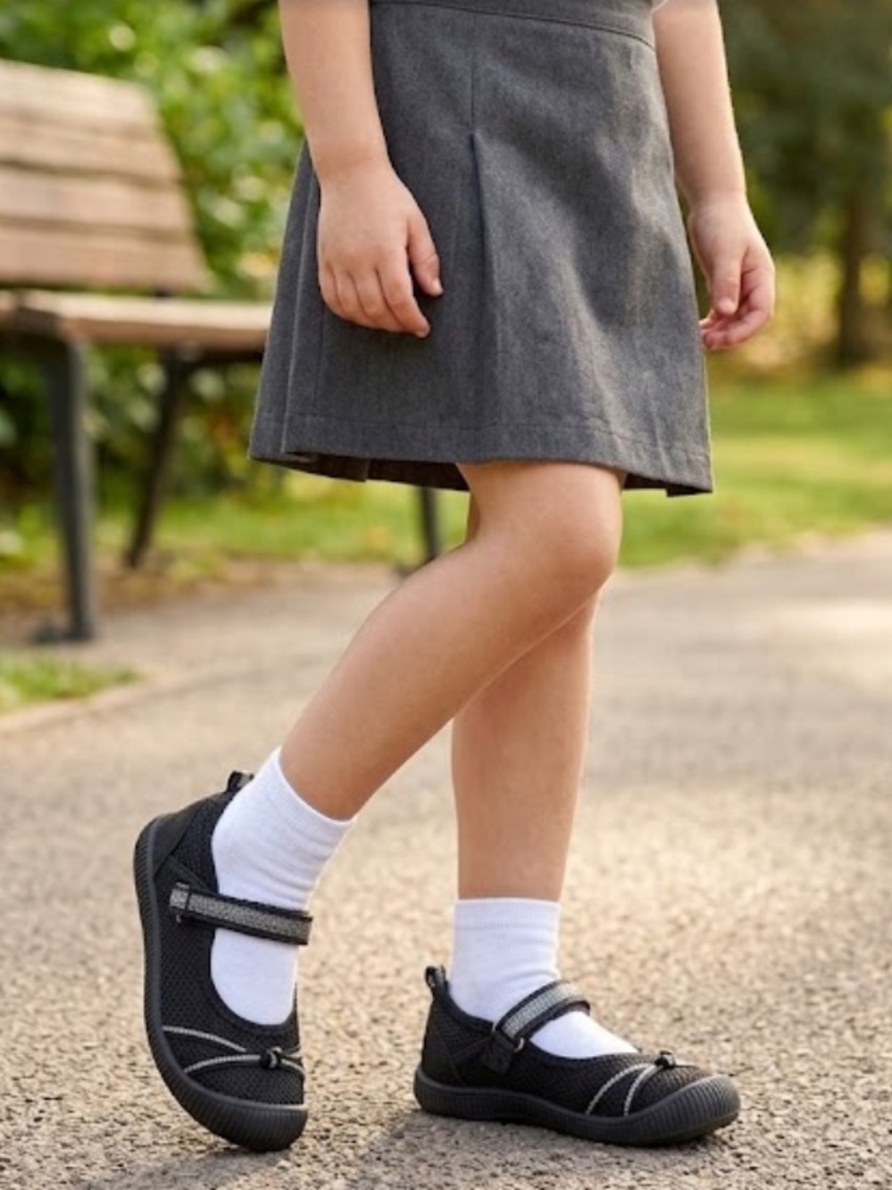 OshKosh B'gosh Black Girls Mary Jane Knit Shoes